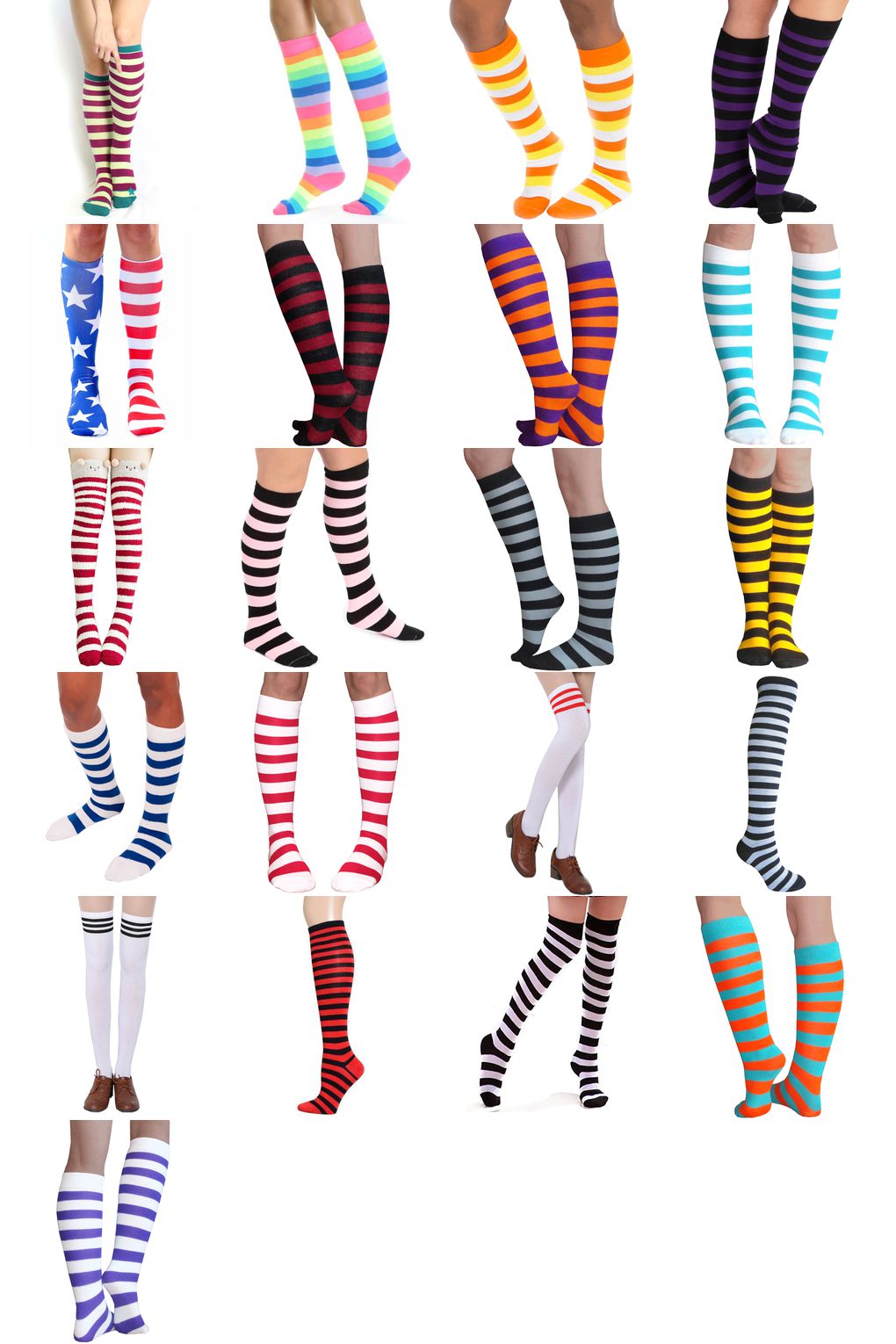 knee high striped socks